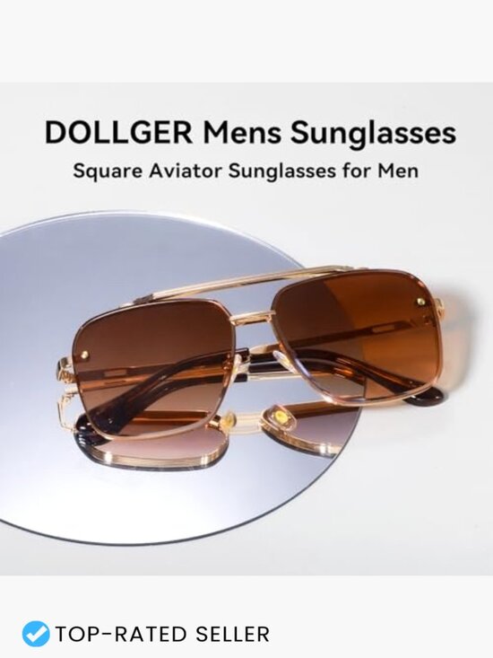 Square Aviator Sunglasses Metal Frame UV400 Protection Vintage Classic Trendy main image 6